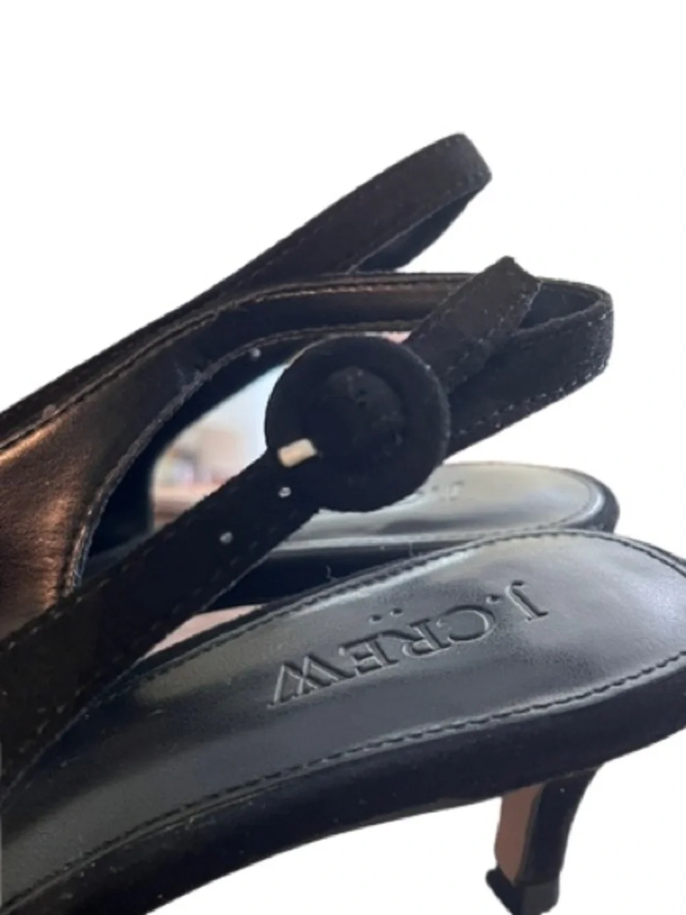 J Crew Black Velveteen Tall Kitten Heels 6.5